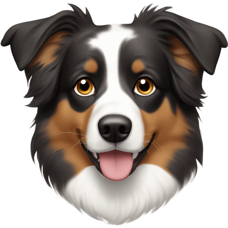 Australian shepherd with asymetric white spot on his head emoji