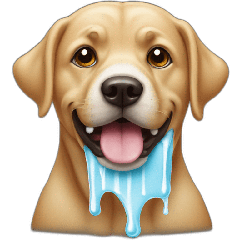 Un chien mange une glace emoji