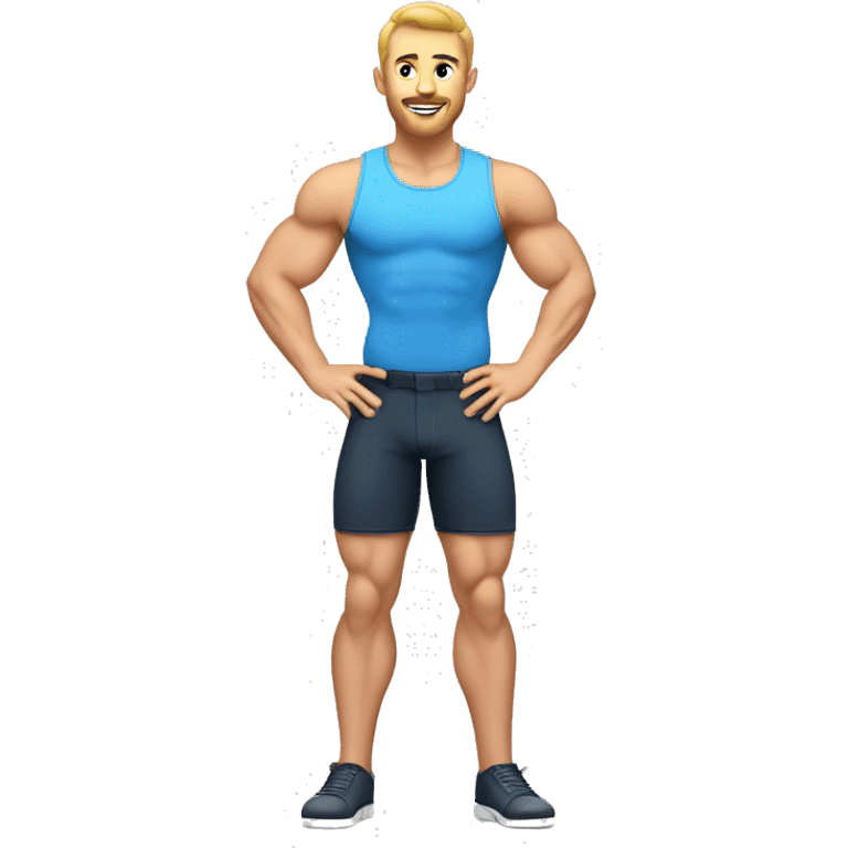 Caucasian Muscular gay in jock full body emoji