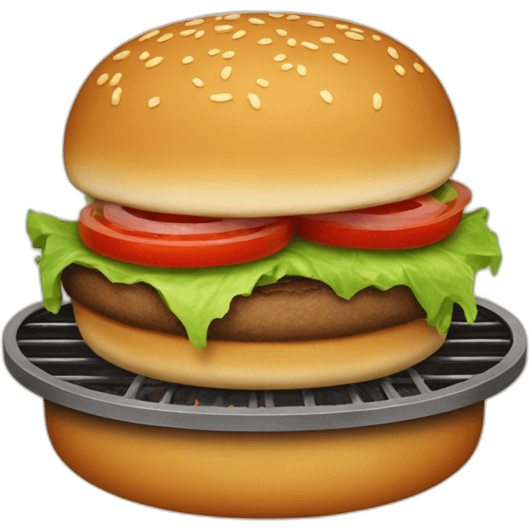 Burgers on grill  emoji