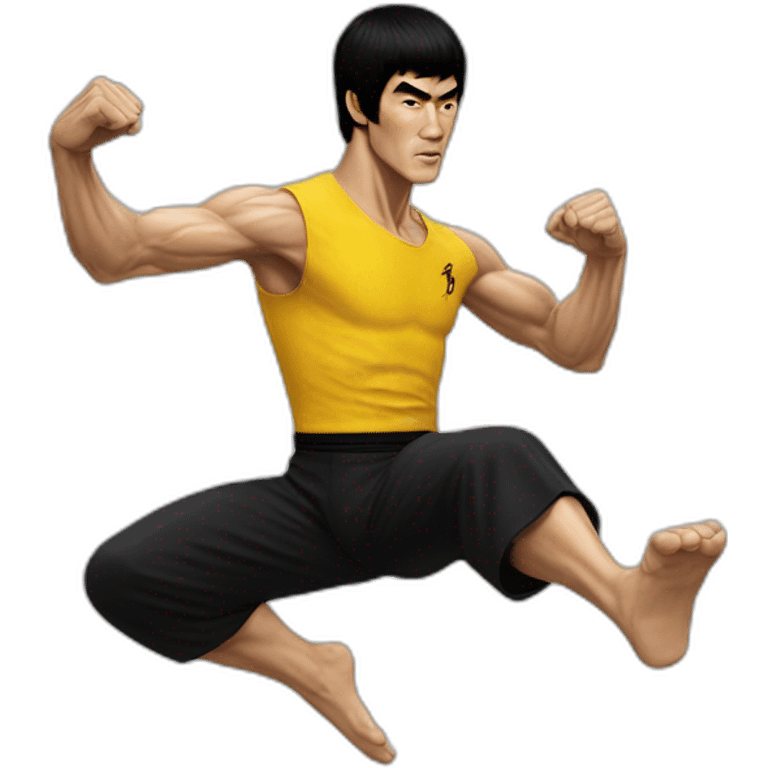 bruce lee half side-kick emoji