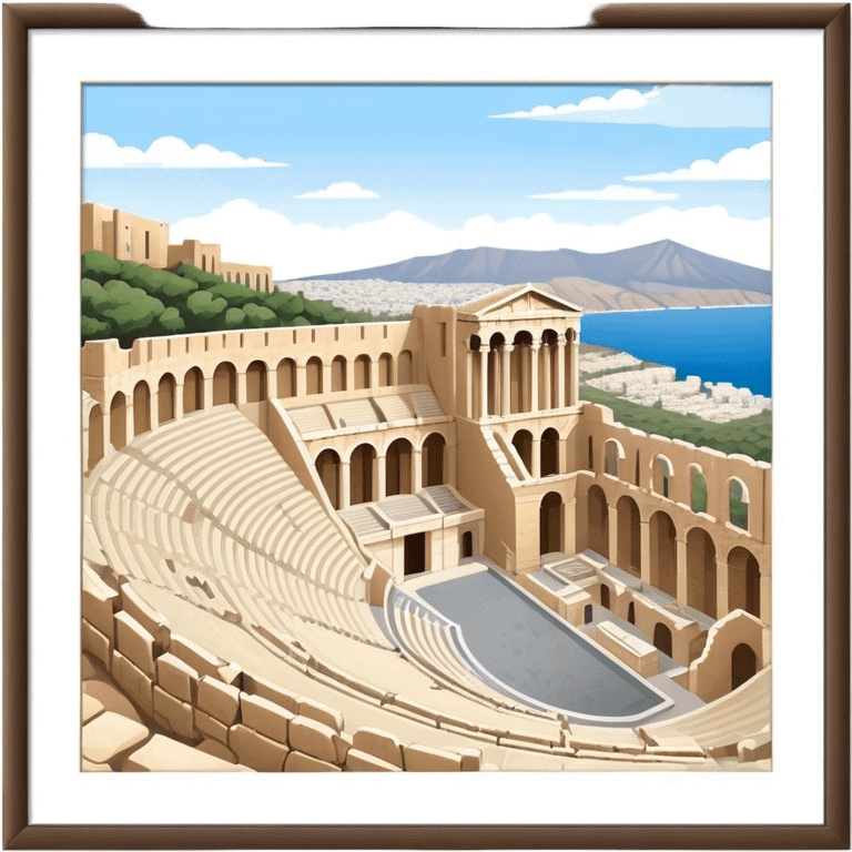 Odeon of Herodes Atticus Landmark Emoji – Depicting the ancient stone amphitheater on the Acropolis slopes. emoji