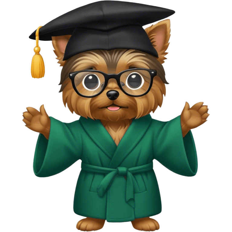 Yorkshire terrier with Minerva McGonagall's clothes from Harry Potter emoji