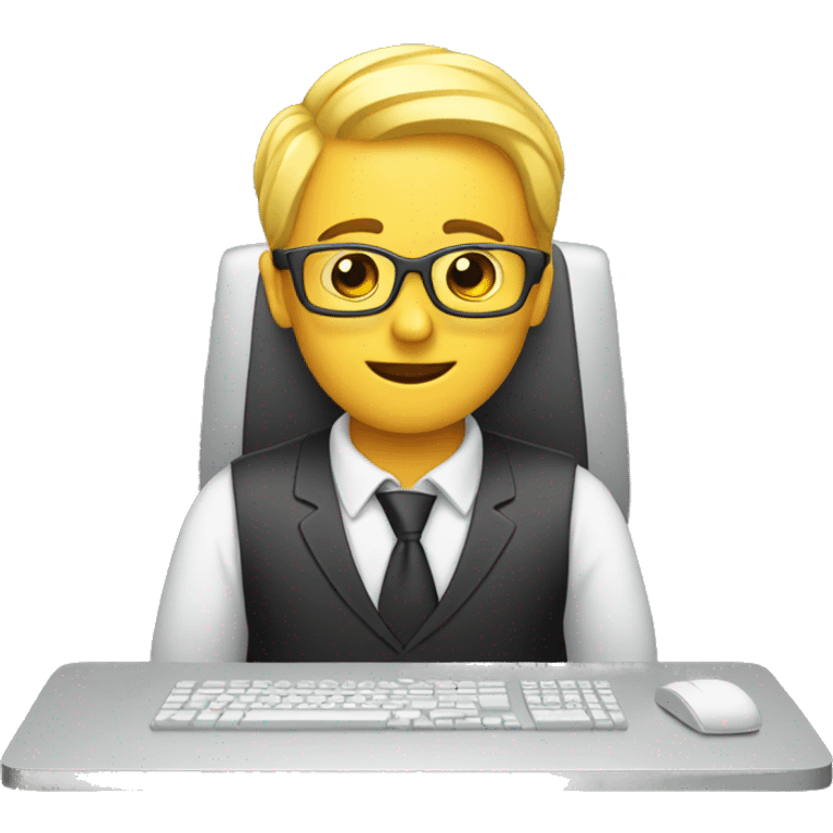 working at computer money emoji