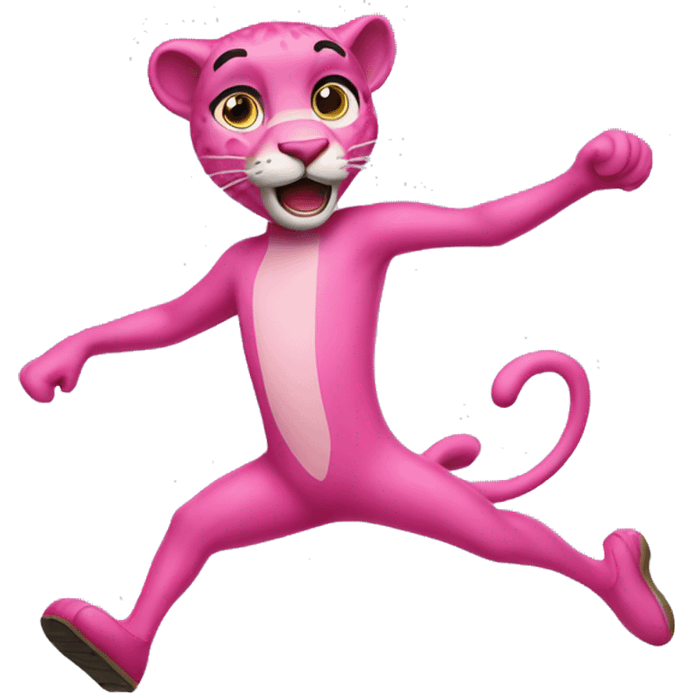 Pink panther jump emoji