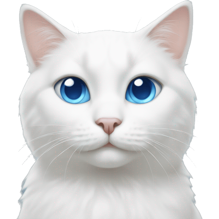 white cat with blue eyes emoji