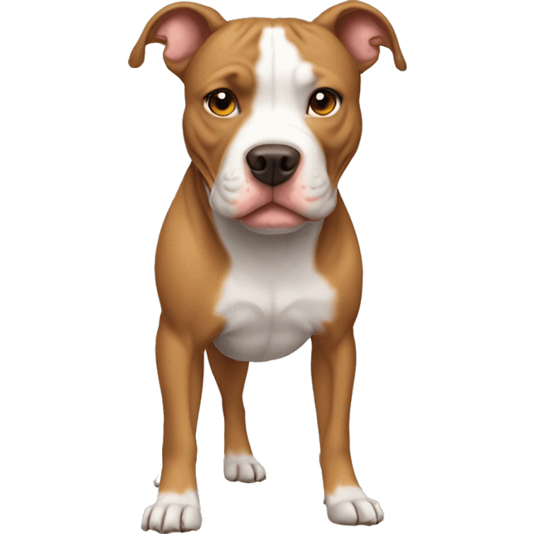 Light brown pitbull with ears cropped and full body emoji