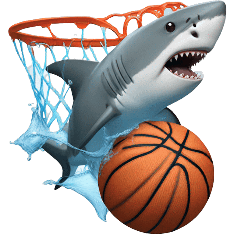 shark dunking a basketball emoji