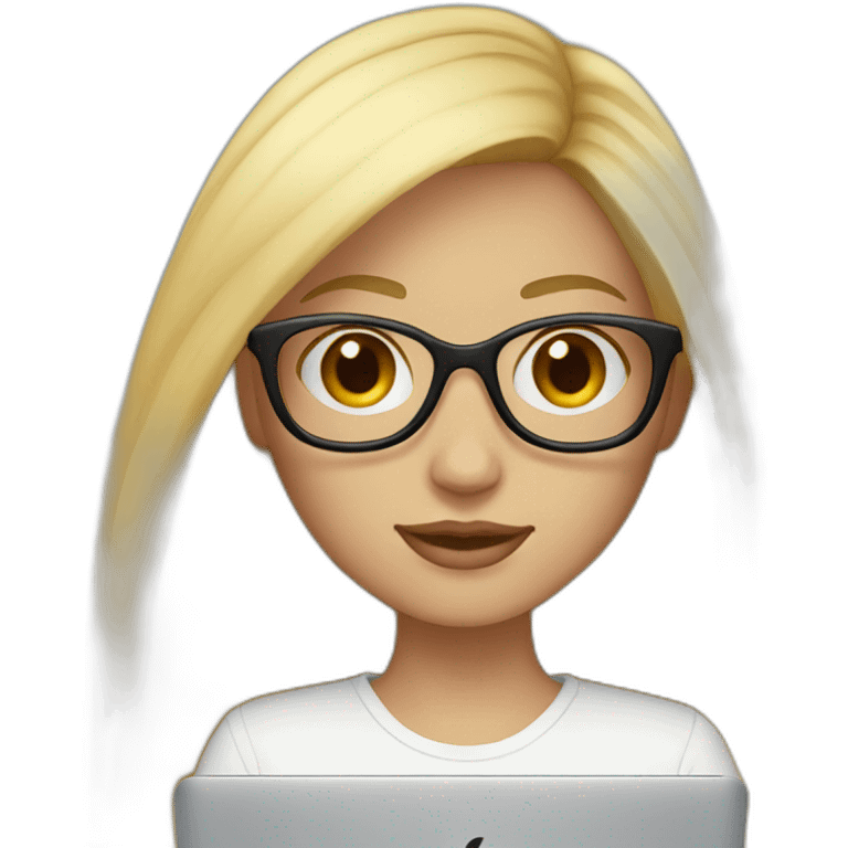 blonde-girl-long-hair-with-macbook-and-glasses emoji