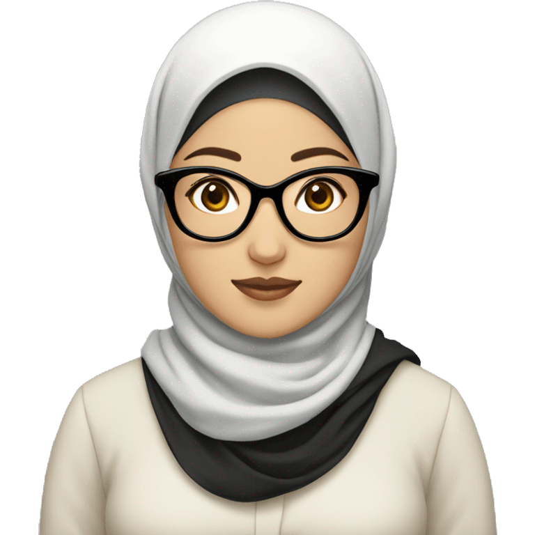 Korean hijabi with black eyeglass emoji