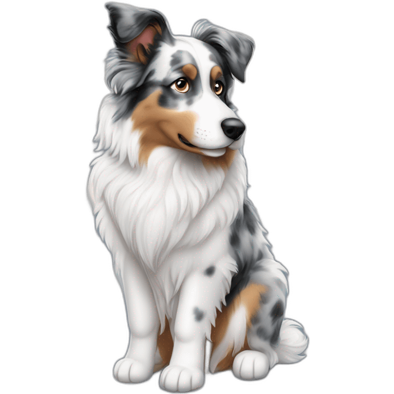 australian shepard blue merle sitting emoji