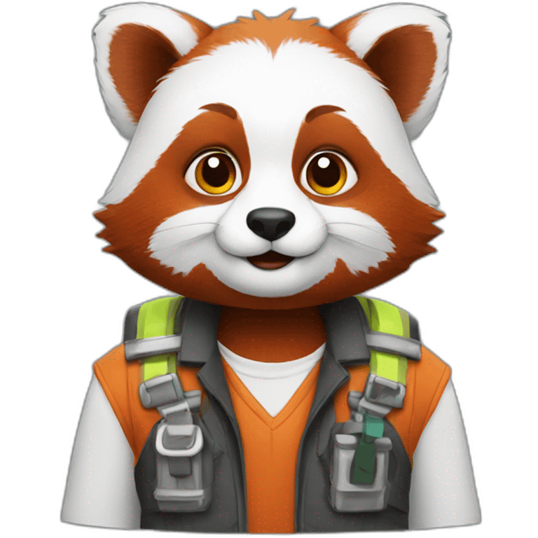 red panda engineer emoji