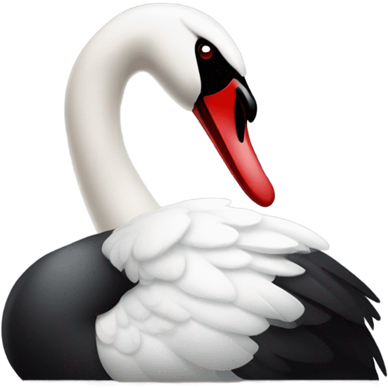 Cisne negro con rojo y algo vibes a vampiro  emoji