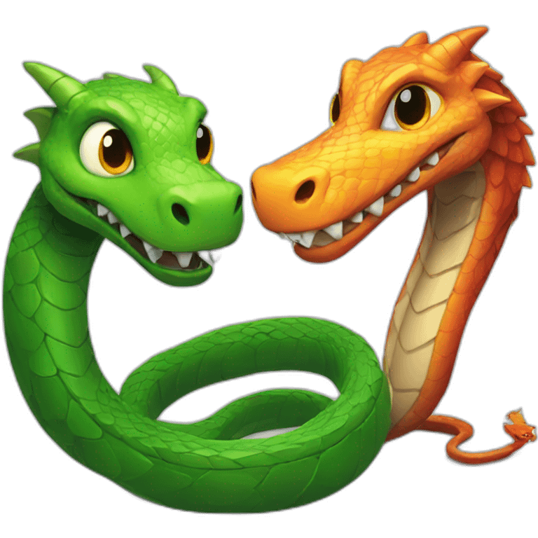 Dragon and snake friends emoji