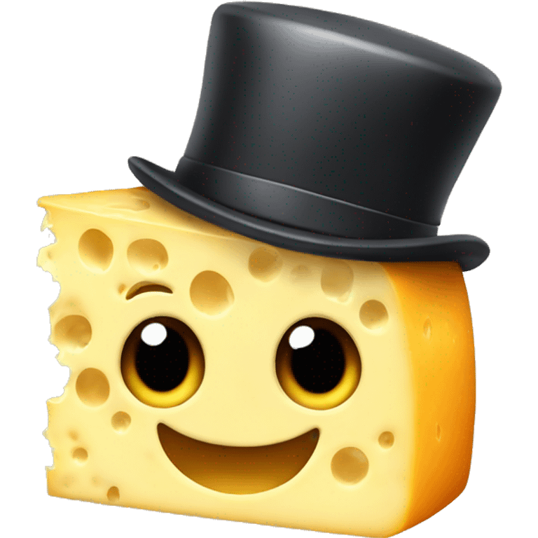 Cheese With Cool Top Hat emoji