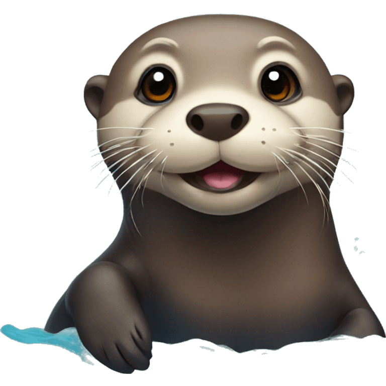 otter swimming emoji