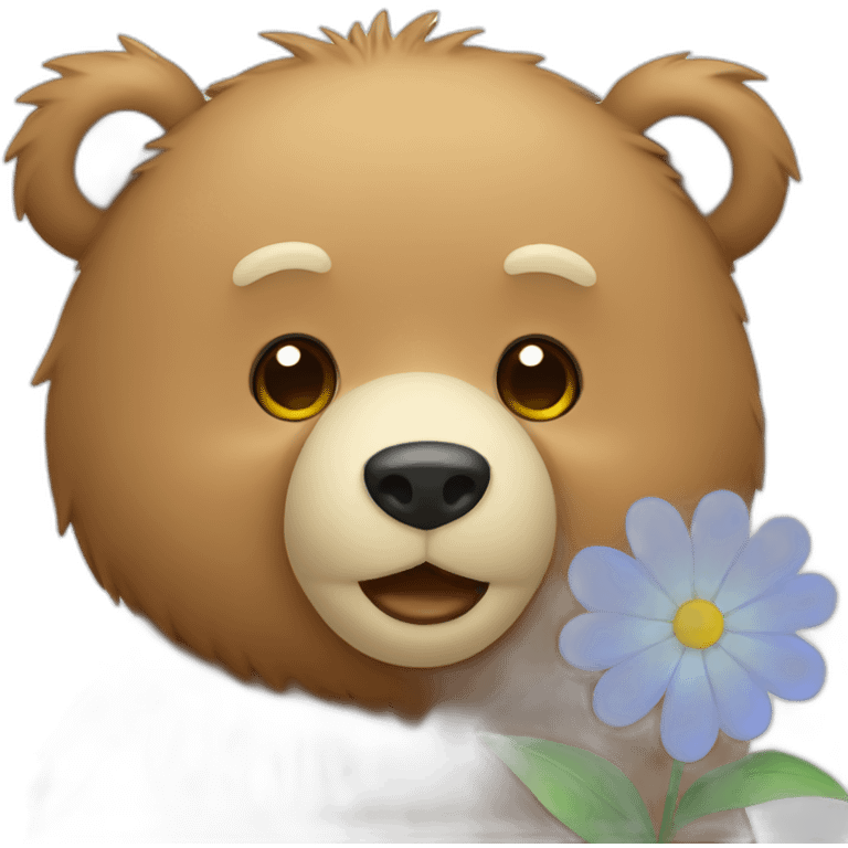 Bear with a flower emoji