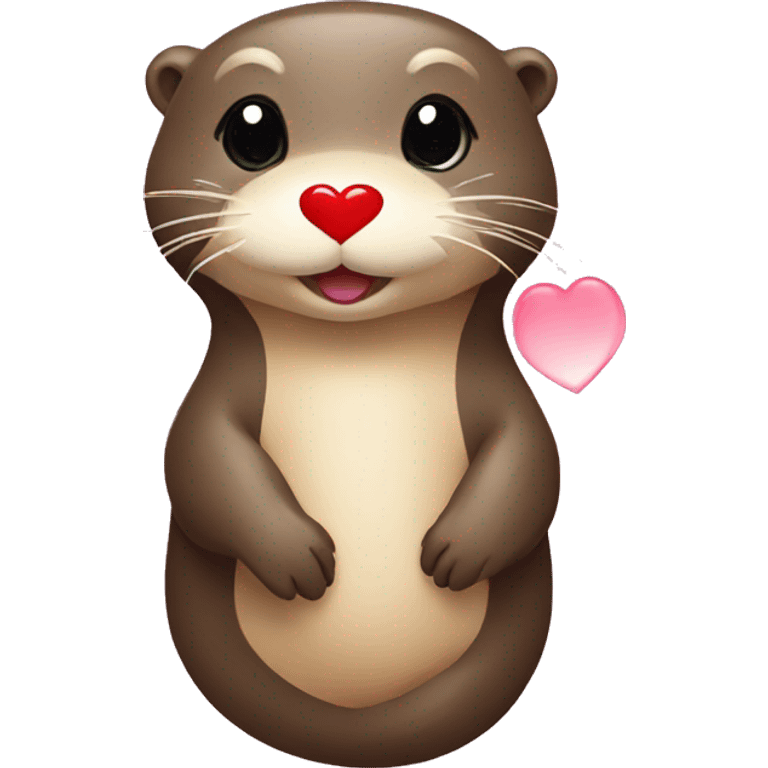 Otter with Heart shape emoji