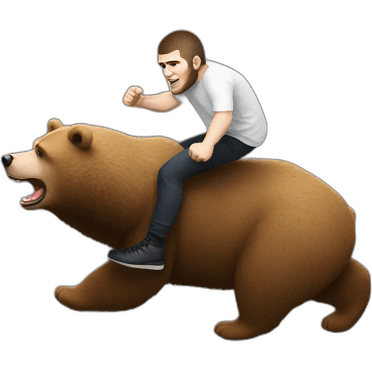 khabib nurmagomedov riding a bear Russia  emoji