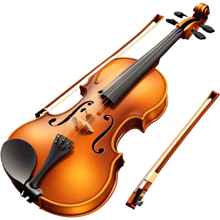 Cinematic Realistic Violin, rich polished wood with delicate curves, taut strings reflecting warm golden light, fine dust particles catching the glow, intricate f-holes adding elegance, glowing with an air of timeless beauty and musical soul. emoji