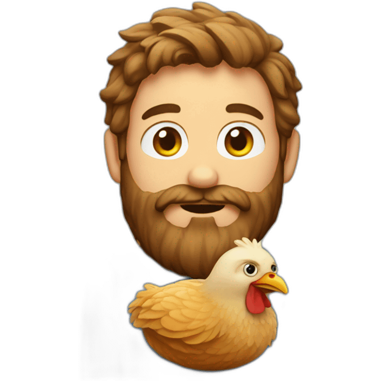 beardy man with chicken emoji