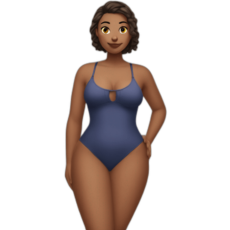 Slim-Thicc caucasian woman swimsuit posing emoji