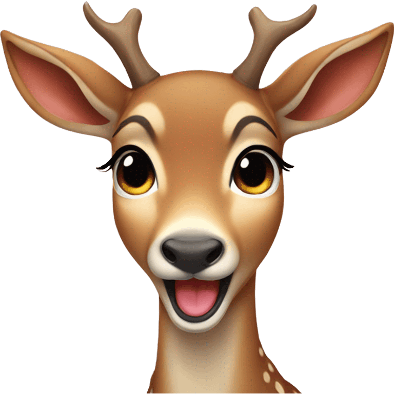 girly young deer cute crying laughing emoji emoji