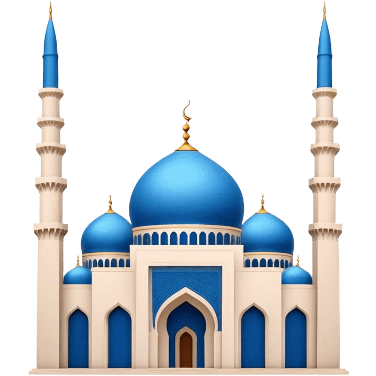 Realistic Mohammad Al-Amin Mosque Landmark Emoji, highlighting its striking blue dome, tall minarets, and elegant Arabic calligraphy. emoji