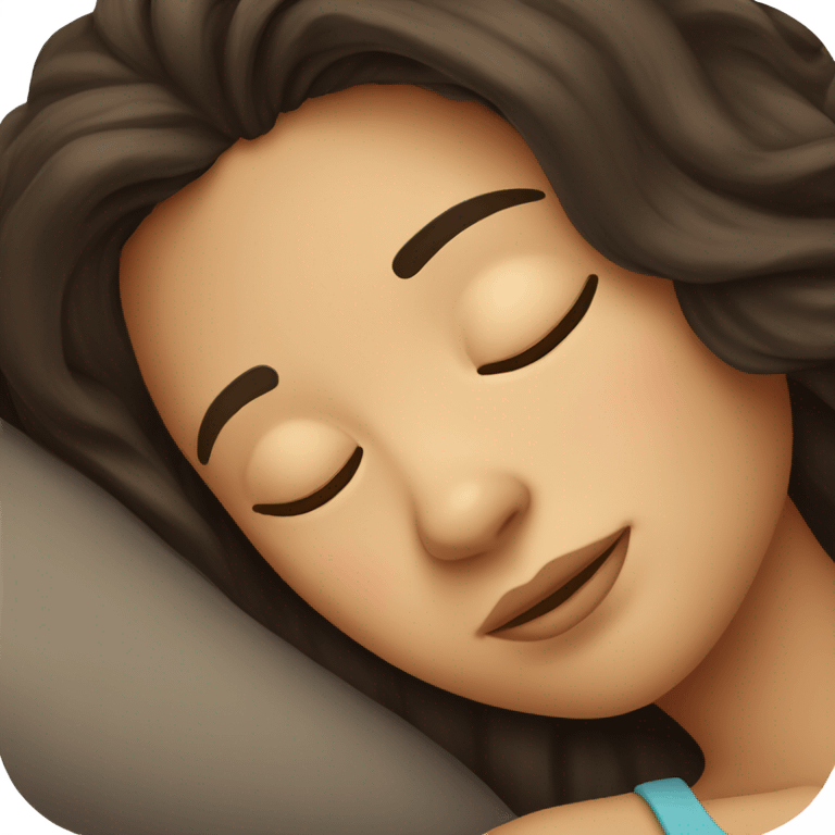 Brunette girl sleeping  emoji