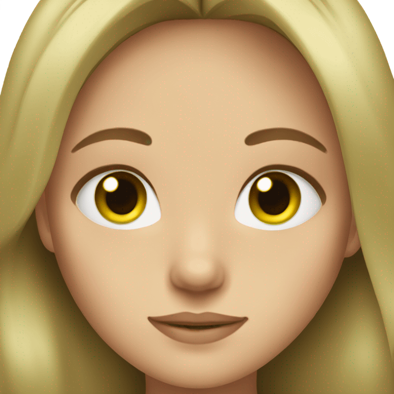 Dark Blonde haired green eyes girl emoji