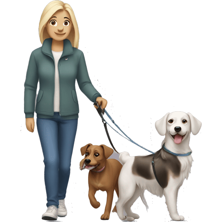 Taking the dogs for a walk emoji