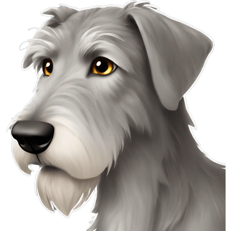 Grey irish wolfhound with brown hair girl emoji