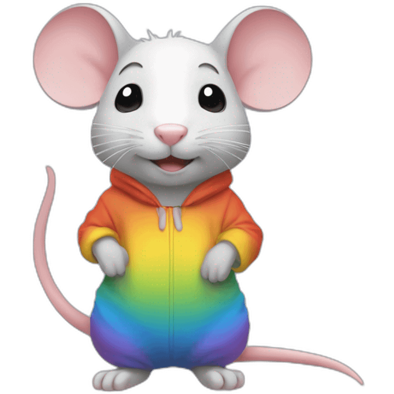 Un rat qui vomi un arc en ciel emoji