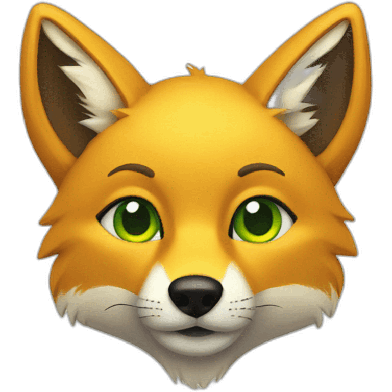 purple yellow fox furry green eyes yellow nose emoji