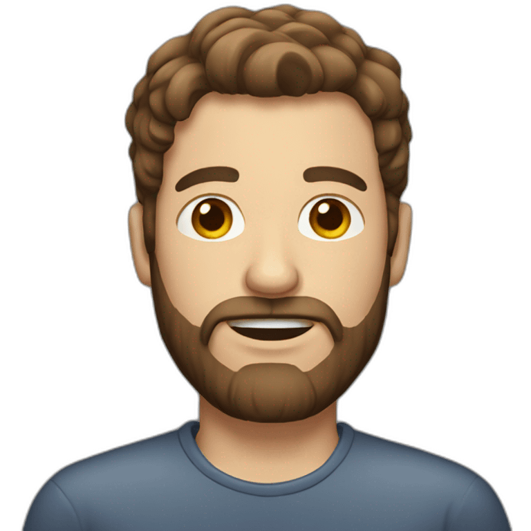 alcoholic man with brown hair and beard emoji