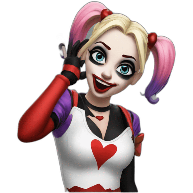 harley quinn blowing a kiss emoji