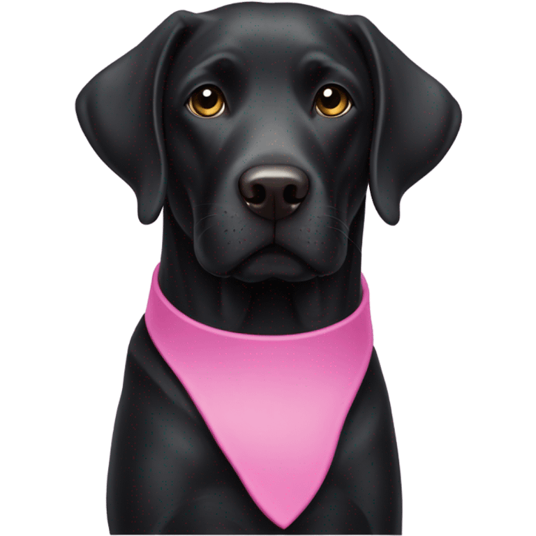 Black lab with pink collar emoji