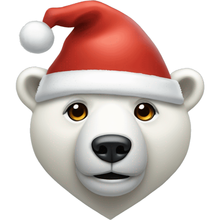 Polar bear with a santa hat emoji