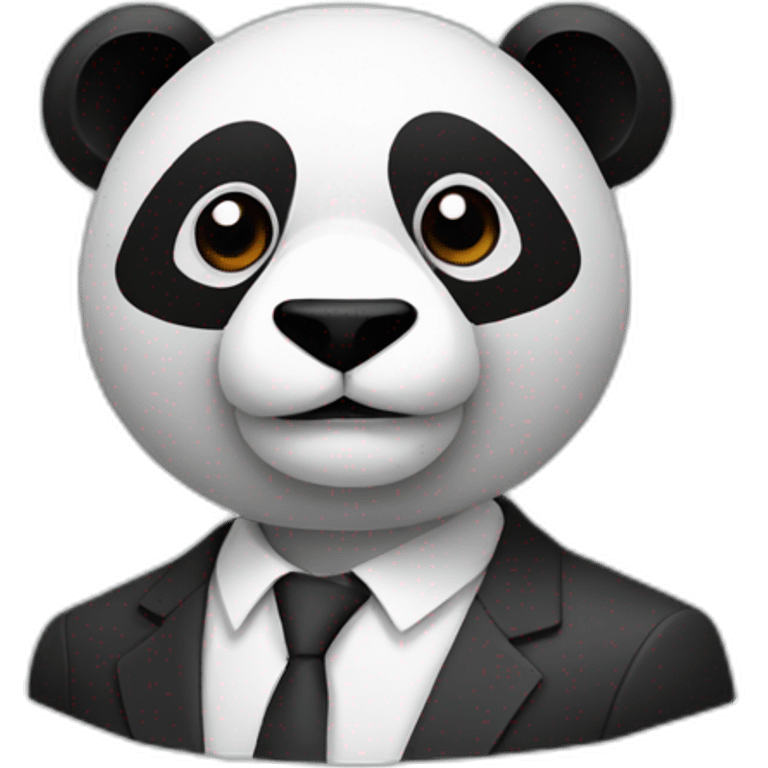 The head is a polygonal panda and the upper body is a suit. emoji