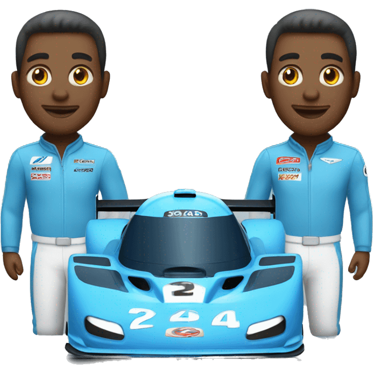 Blue race car emoji