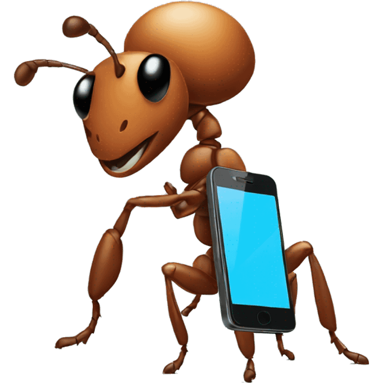 ant carrying phone emoji