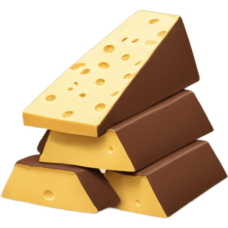 Toblerone with a cheese pile next to it emoji