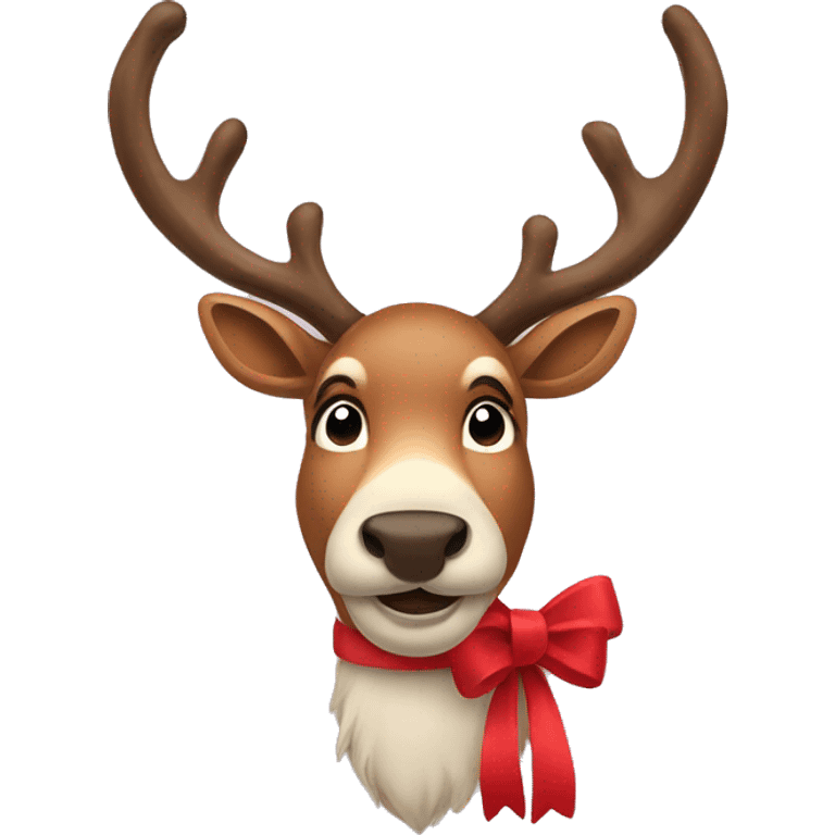 Reindeer with a bow emoji