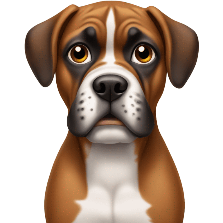 Boxer dog floppy ears rounder face  emoji