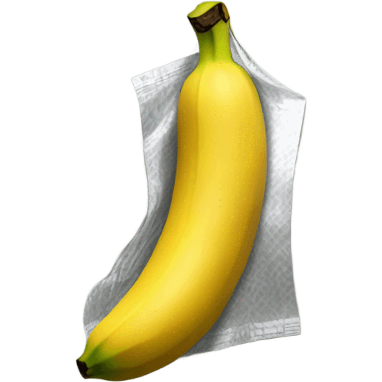 A banana that is duct taped to a wall emoji