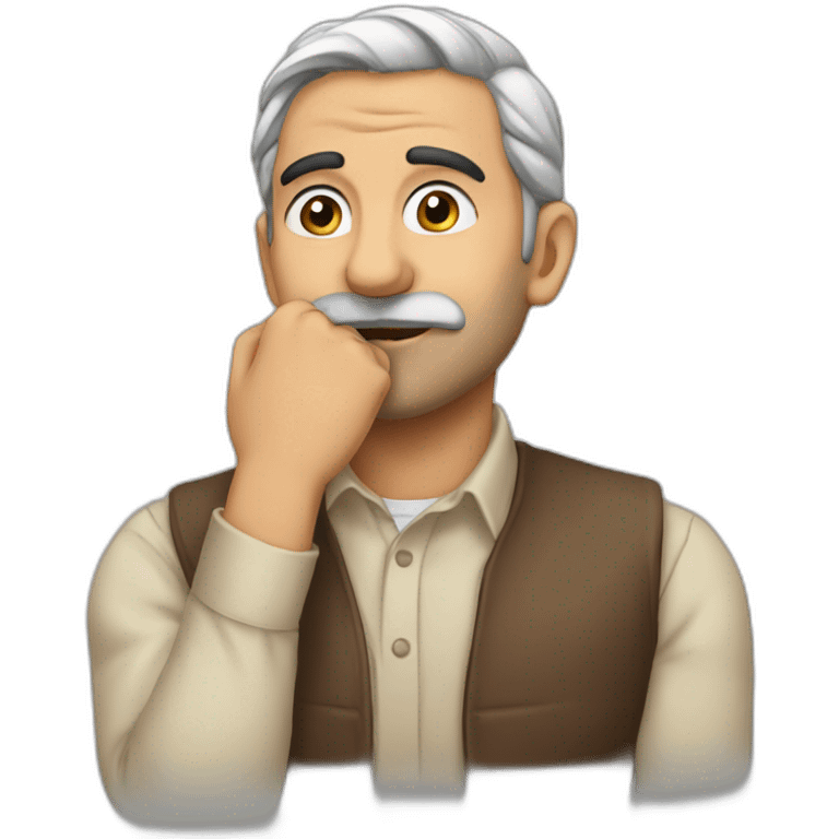 ahmet kaya hands on the chin emoji