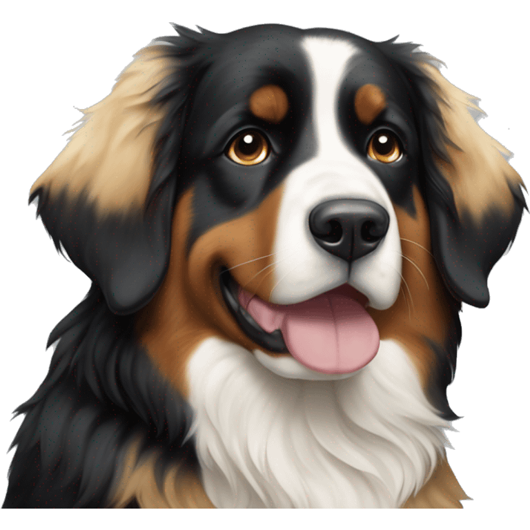 Bernese mountain dog with blonde girl emoji