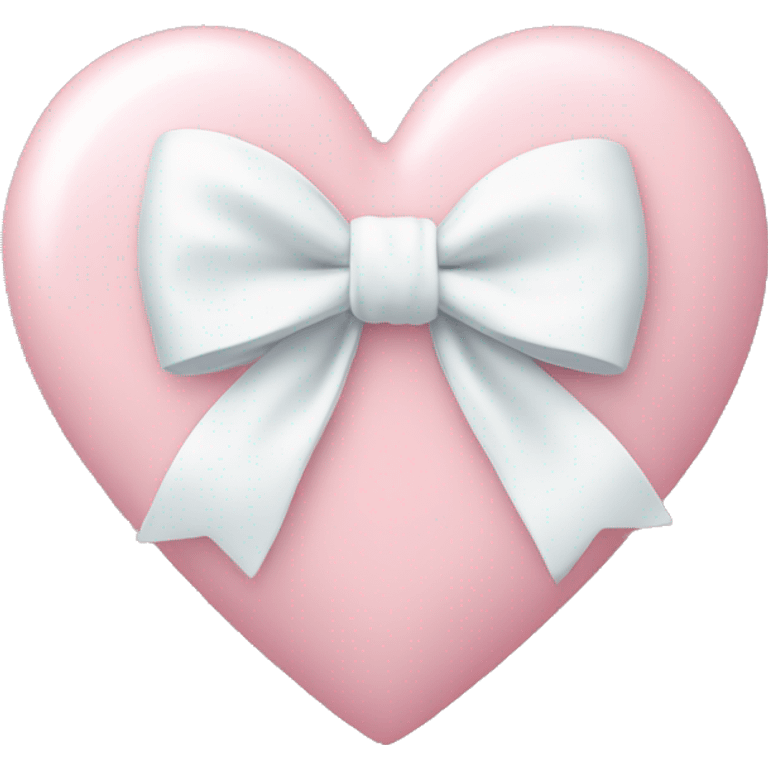 Pastel pink heart with white bow emoji