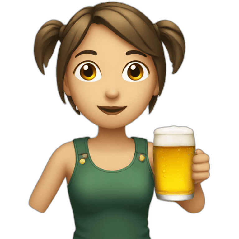 Girl drinking beer emoji