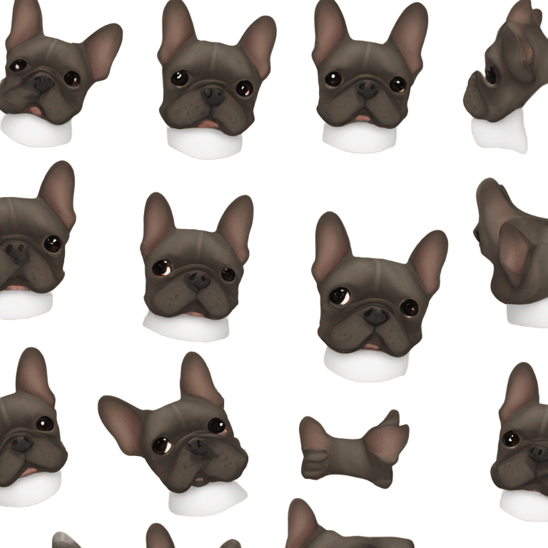 Brindle French bulldog wearing a spike collar  emoji